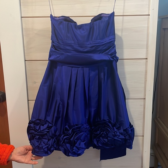 Saks Fifth Avenue - Silk Taffeta Cocktail Dress - Saphire Blue - Size 8 - Picture 2 of 4